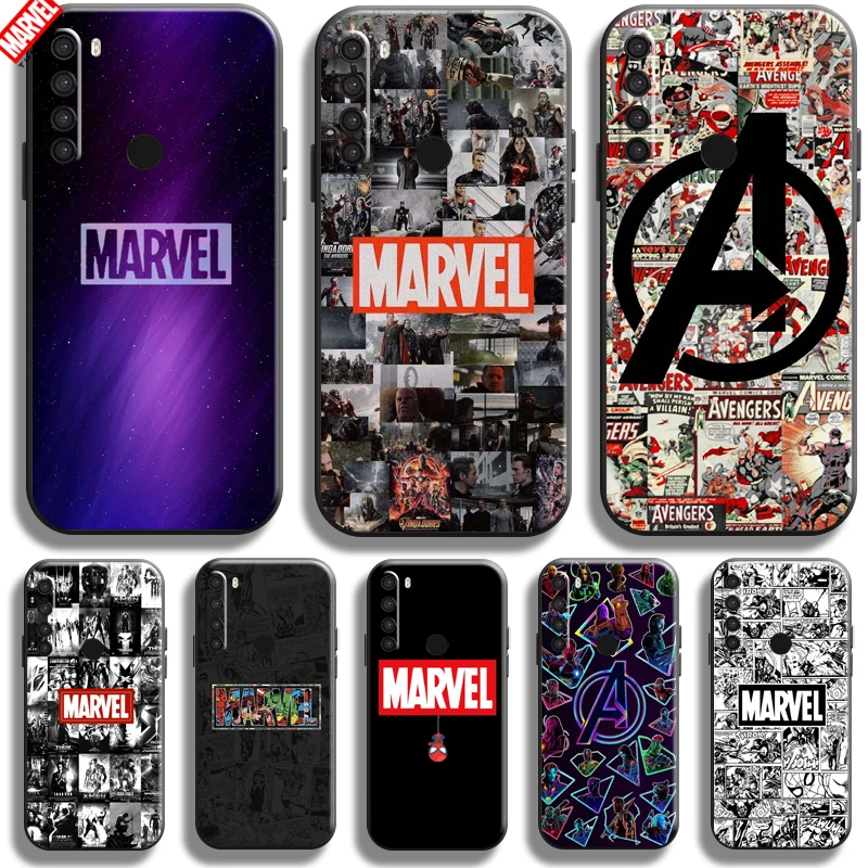 

Marvel Logo Avengers For Xiaomi Redmi Note 8T Phone Case 6.3 Inch Soft Silicon Coque Cover Black Funda Captain America Thor
