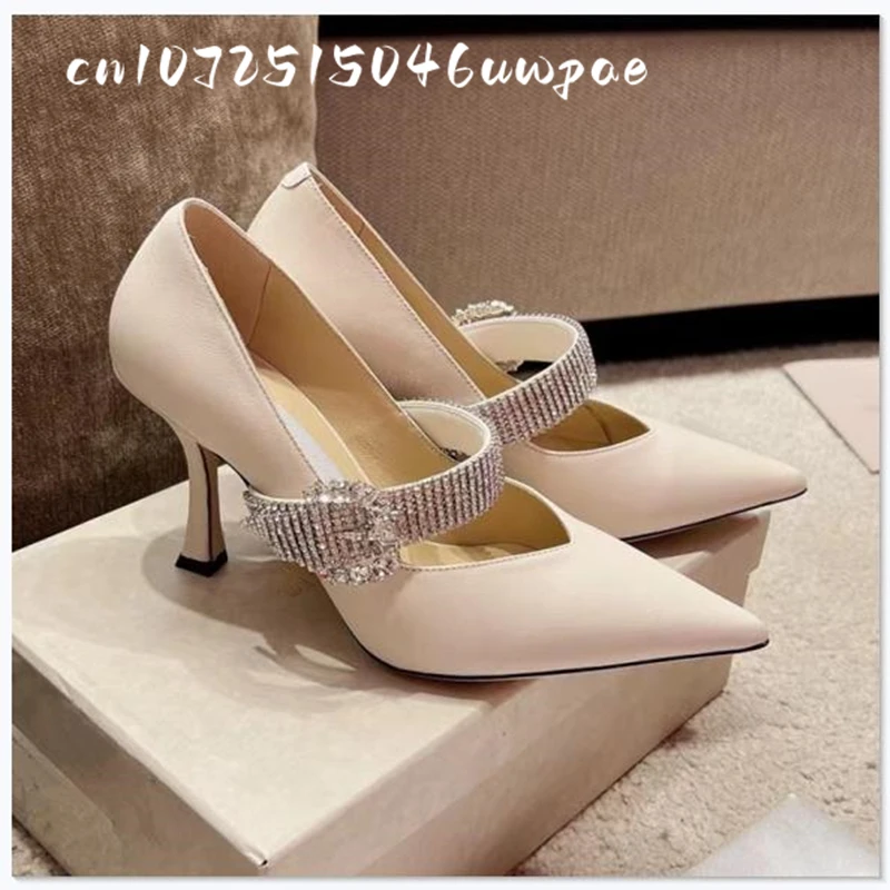

Summer Women's High Heels Pointed Design Lambskin Material For Parties Wedding Highest Quality Comfortable Soft