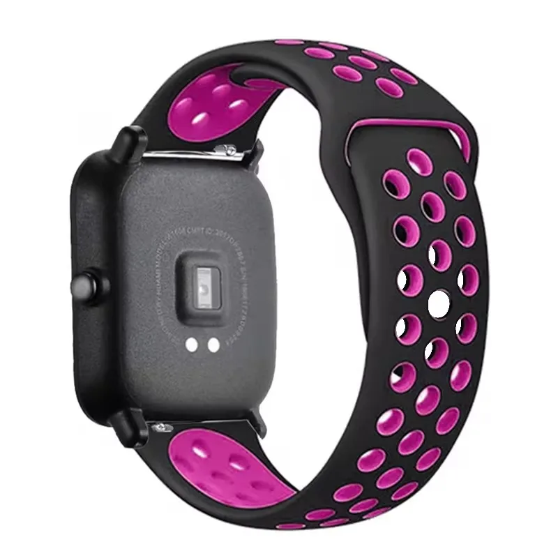 Ремешок спортивный из дышащего силикона для Samsung Galaxy Watch 4 браслет Amazfit Bip 3/GTS/2/2e/3/2