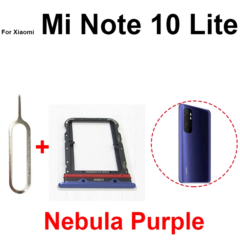 Держатель лотка для SIM-карты для Xiaomi Mi Note 10 Note 10 Pro Mi Note 10 Lite, слот для SIM-карты, адаптер для чтения, запасные части со штифтом (art.: 3920cccf7bc01) - 3920cccf7bc01