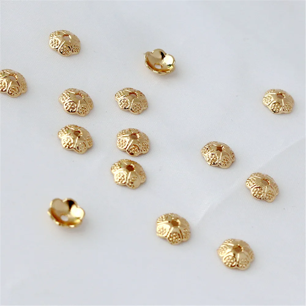 

14K color-preserving gold accessories Flower holder series diameter 6mm flower holder DIY accessories 100pcs