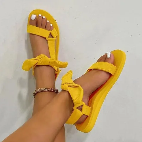 Женские сандалии на плоской подошве пляжные шлепанцы с пеньковой веревкой