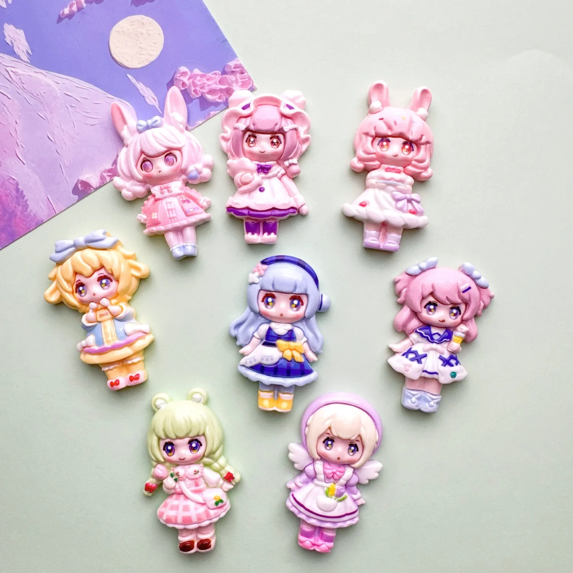 2 шт. мультфильм Глянцевая большая карточка фрикцион принцесса женская модель