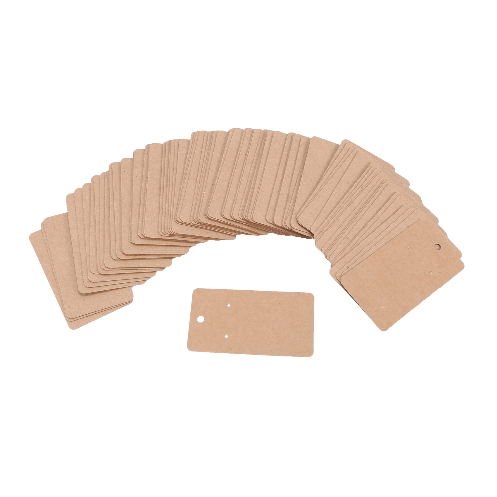 

100Pcs 5 x 9Cm Kraft Paper Blank Jewelry Display Card Cardboard Earring Package Hang Tag Card Brown