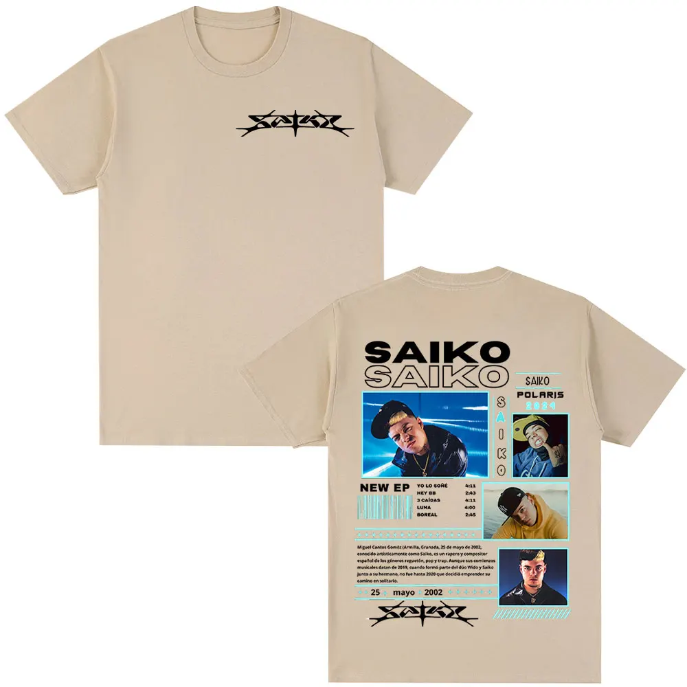 Рэпер SAIKO POL ARIS Tour 2025 графические футболки мужская одежда модная хлопковая