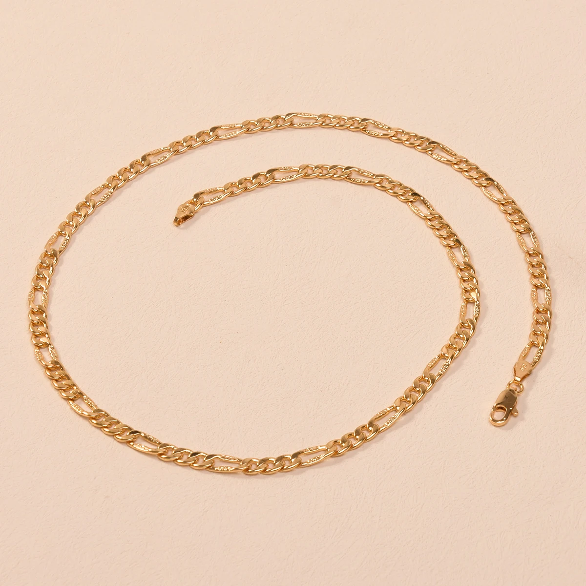 Латунное ювелирное ожерелье Figaro позолоченные модные ювелирные изделия цепочка