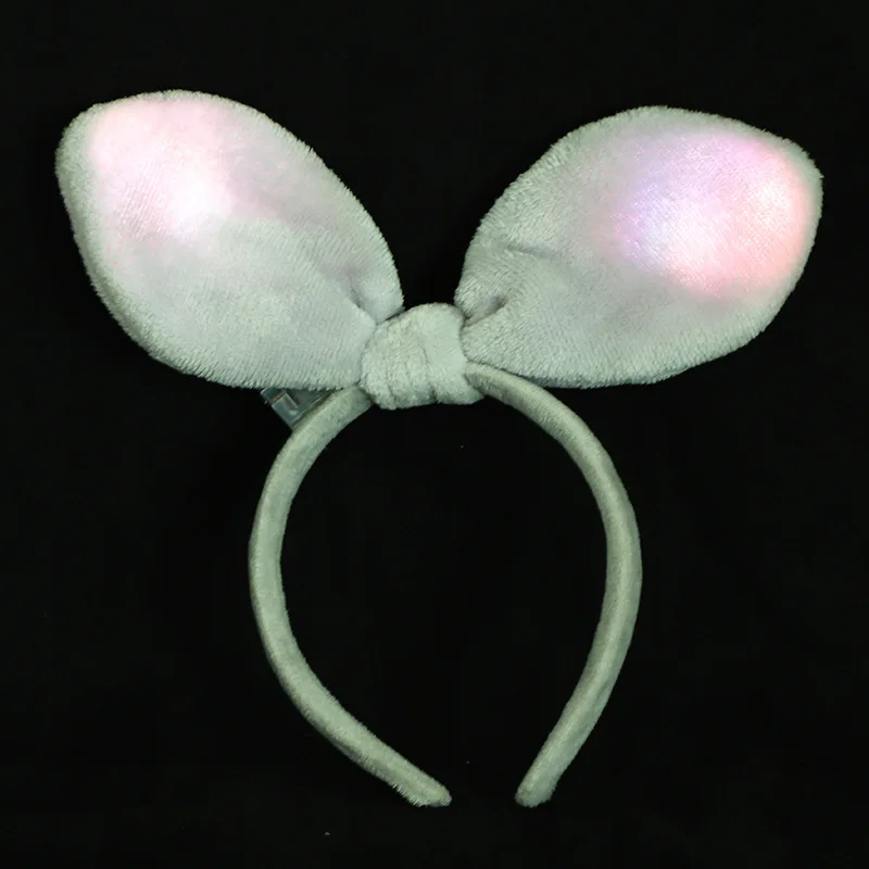 

10pcs Women Girl Led Light Up Flash Bunny Rabbit Ear Hair Band Stage Plush Glow Headband Headdress Party Gift Carnival