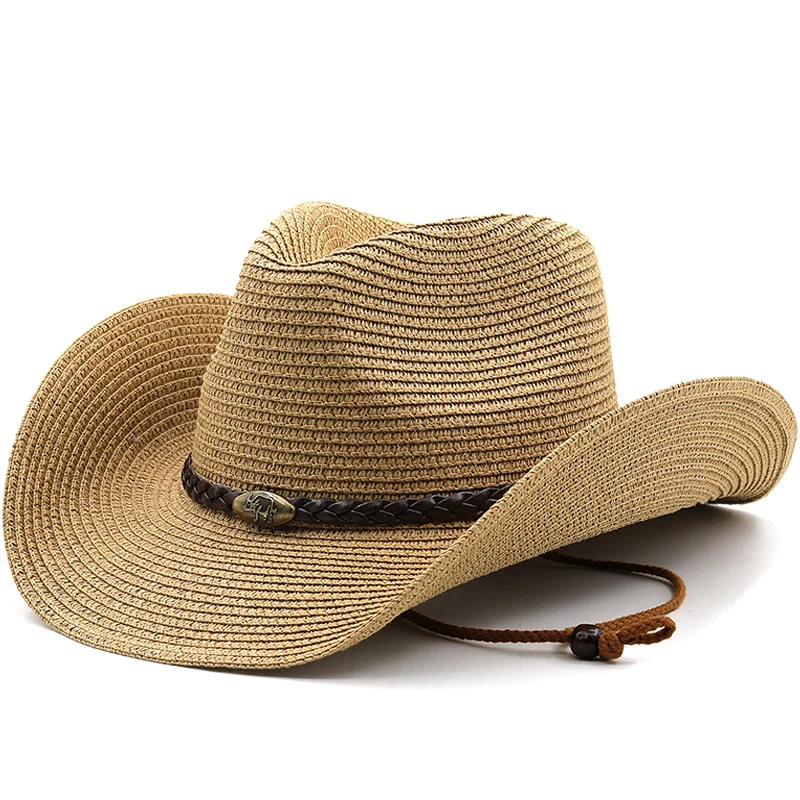 

Womens New Panama Hats Summer cowboy Sun Hat Male Female Khaki Straw Emerald Decorate New Fashion Men Jazz Hat