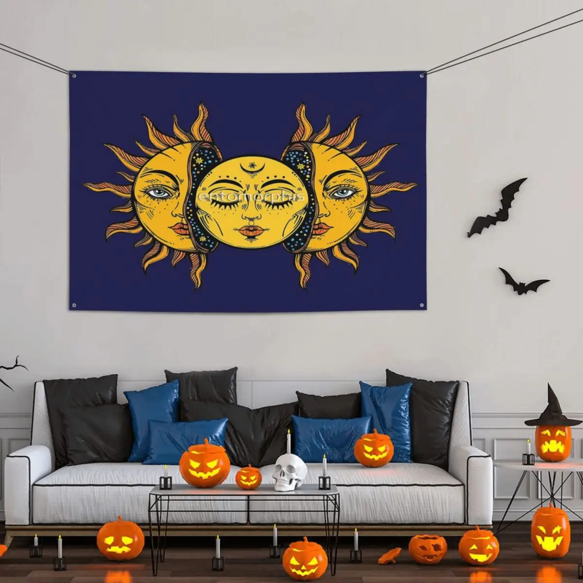 

Sun Party Banner Decor 120x180cm Modern With Metal Grommets Fade Resistant Drapey Delicate