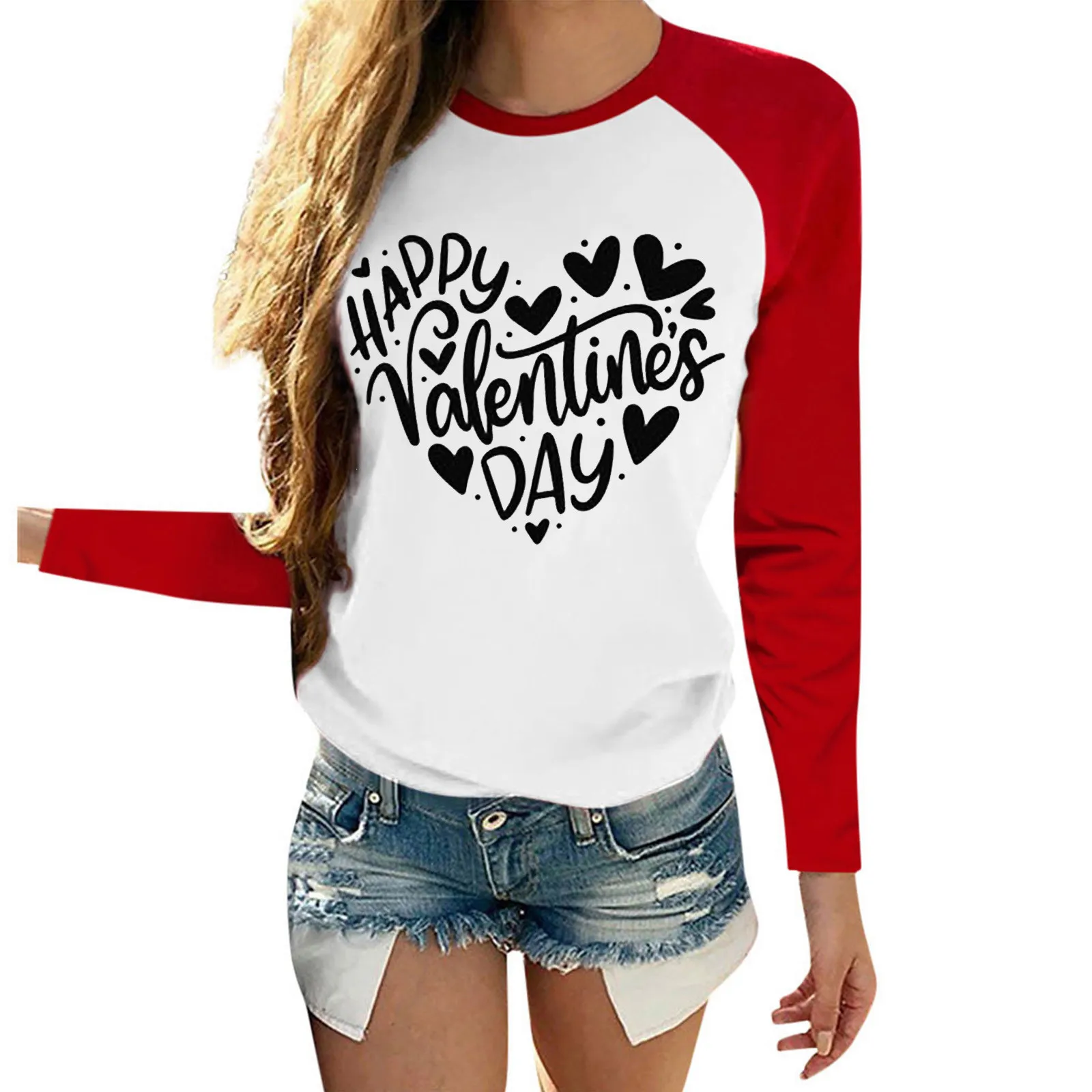 

Женская футболка с длинным рукавом и круглым вырезом, в стиле Харадзюку