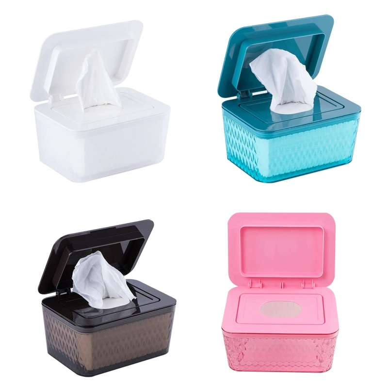 

Non-Slip Wipes Dispenser Tissue for Case with Moisture Seal Ring Secure Lid Dustproof Wipes Holder Napkin Container