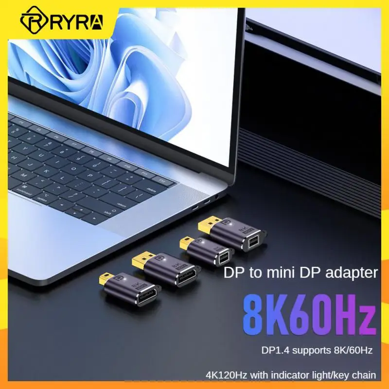 

RYRA Mini DP Displayport 1.4 Adapter Converter 8K@60Hz 4K@144Hz DP To Mini DP Male To Female Connector Extender For PC Laptop TV