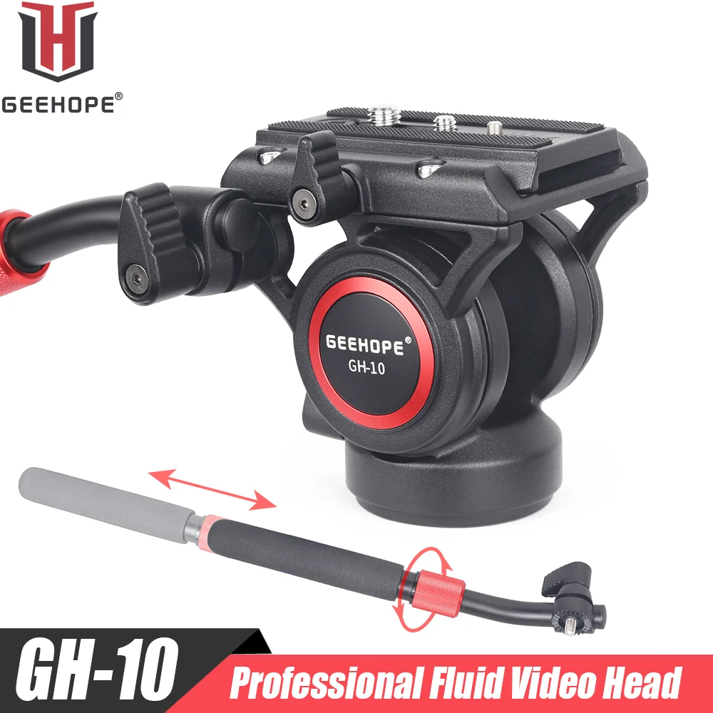 GH-10 Professional Hydraulic Fluid Video Head For Tripod Monopod Slider DSLR Cameras Camcorder Panoramic Tripod Head Load 10kg