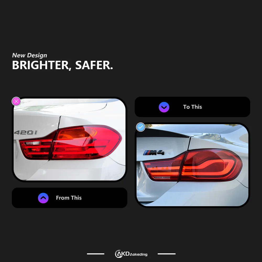 Фото Задний фонарь AKD для BMW F32 F36 425i M4 GTS, светодиодный, с функциями стоп-сигнала, противотуманного света и указателя поворота, автомобильные аксессуары №2