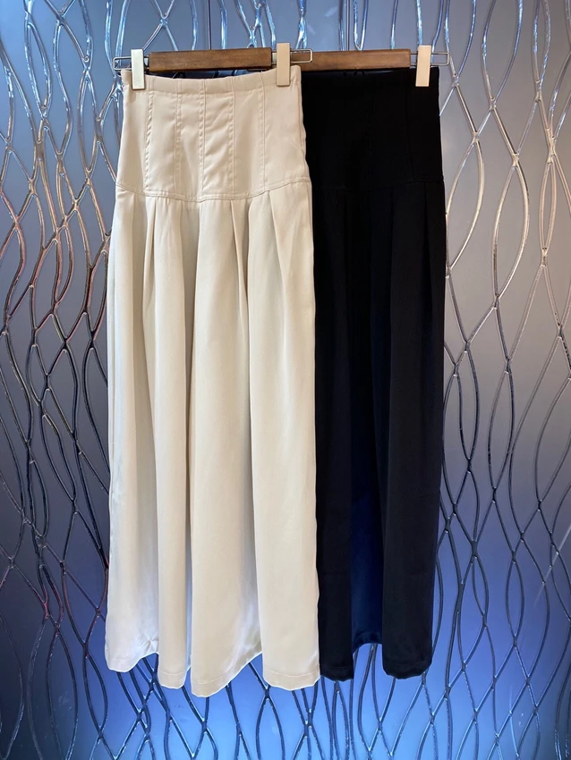 2023 new women fashion loose casual high waist pleated straight wide leg pants trousers casual pants 0403