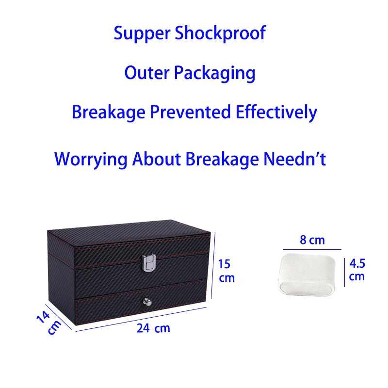 4 ячейки двойная коробка для часов держатель из углеродного волокна органайзер
