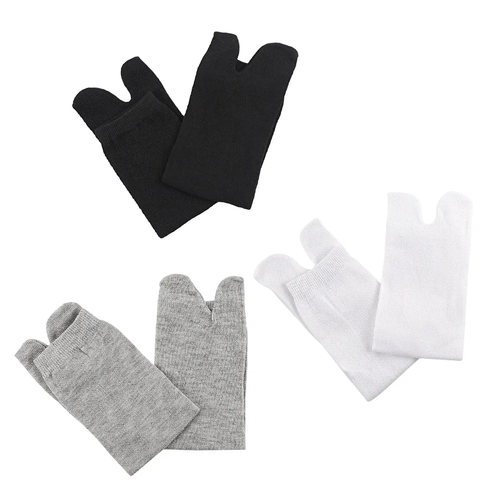 

3 Pairs Lightweight Stylish Fashionable Breathable Cotton Blend Two Toe Socks