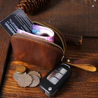 new genuine leather womens coin purse mini wallet earphone key holder portable pouch clutch pocket zipper money bags for men