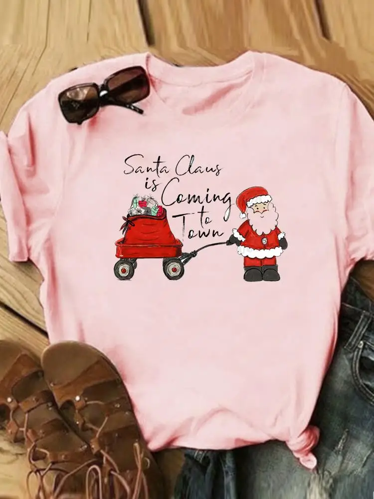 

Clothing Graphic Tee Fashion Women Merry Christmas Santa Clause Love Trend Female T Print Holiday New Year Casual T-shirts