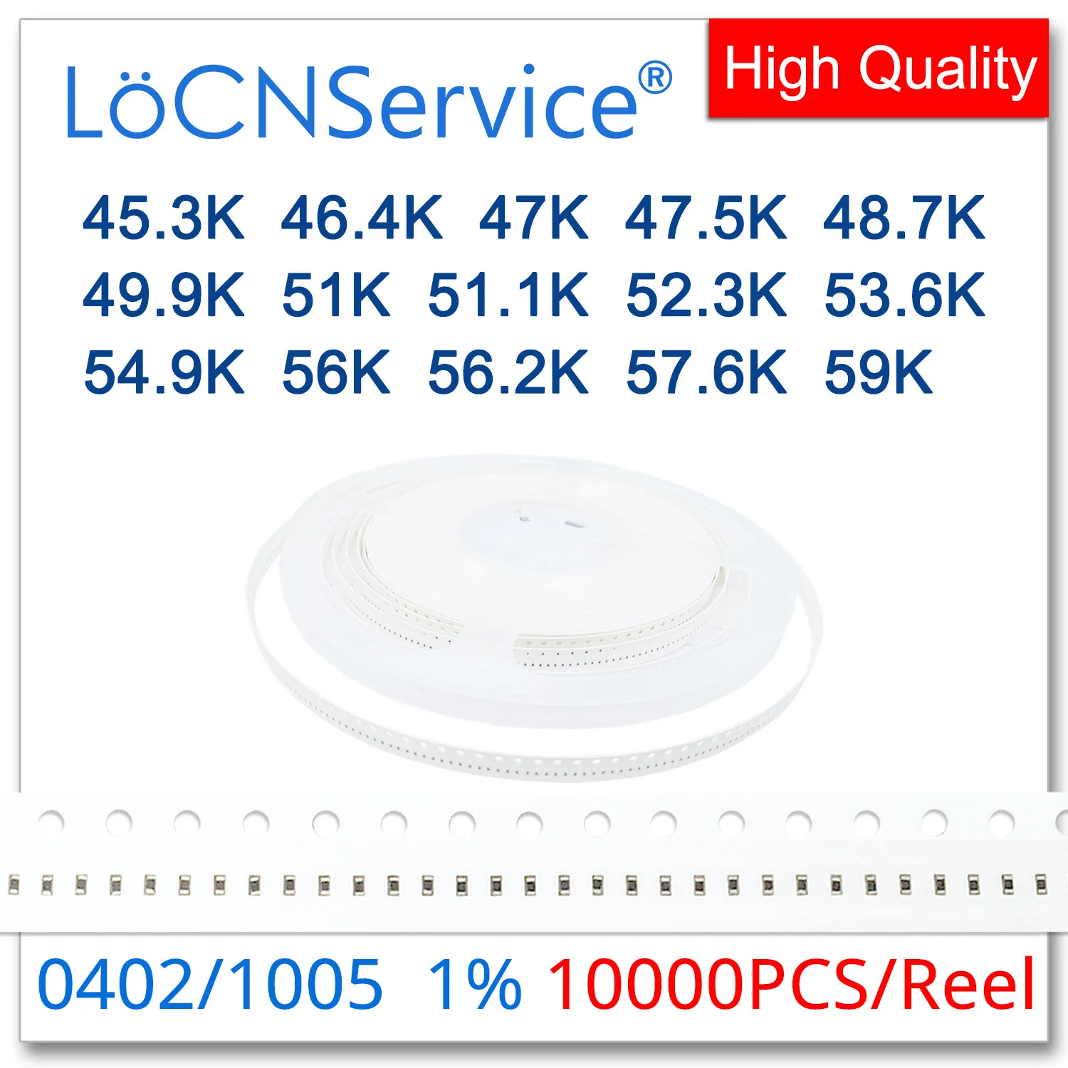 LoCNService 0402 1% 10000 шт. 45 3 К 46 4 47 5 49 9 51 1 52 53 6 54 56 2 57 59 1005 Резистор OHM
