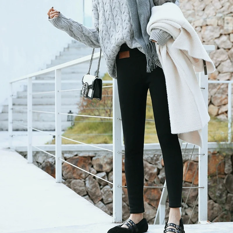 2022 High Waist Spandex Warm Pants Winter Skinny Thick Velvet Fleece Girls Leggings Women Trousers Pants for Women Leggings