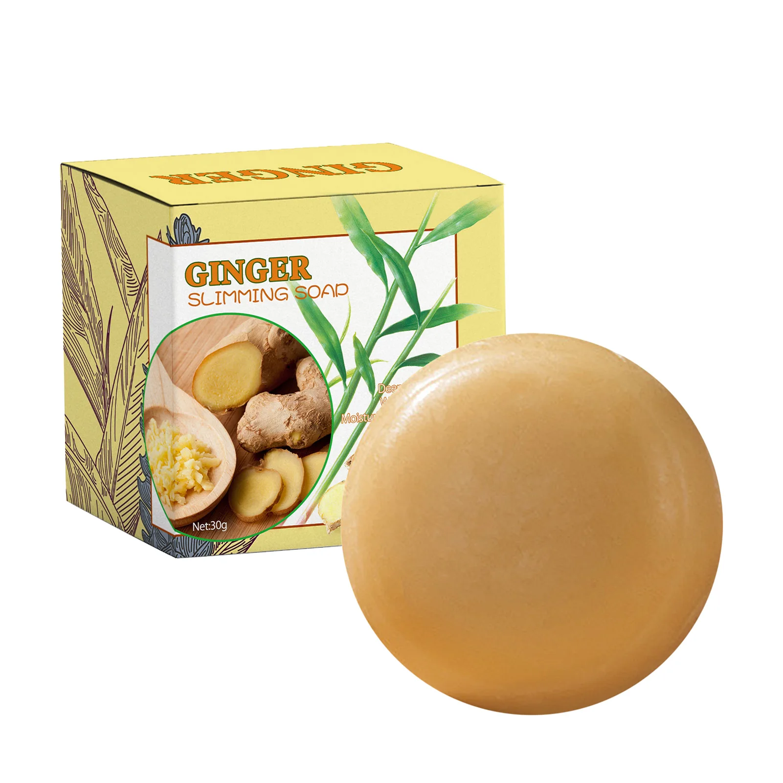 

30g Ginger Soap Belly Drainage Ginger Soaps Ginger Slimming Massage Soaps Natural Ginger Bar Soap For Loss Weight