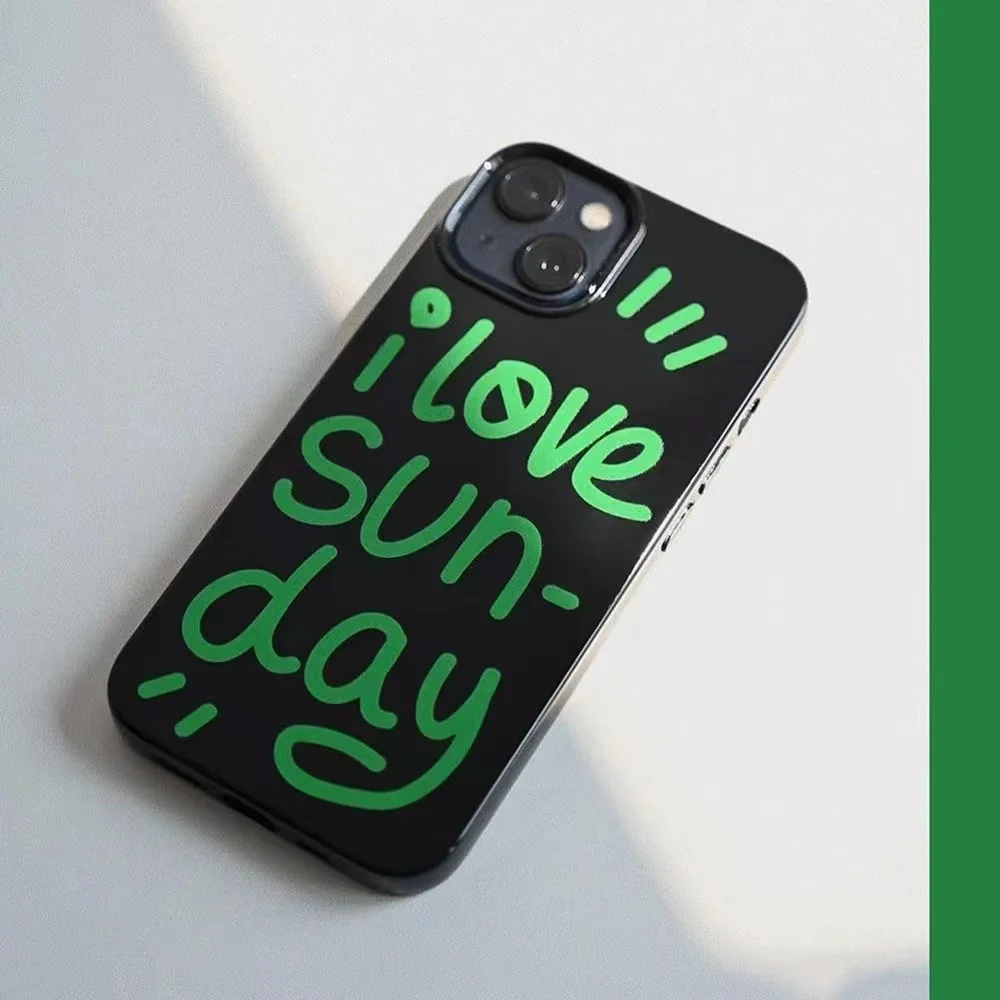 Зеленый креативный рисунок шрифтов, совместимый с iPhone 14 14promax 14pro soft case12 12pro 13pro