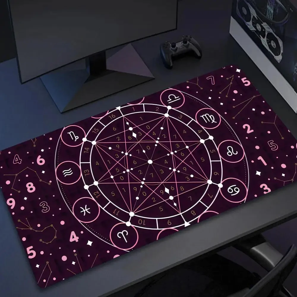 Розовый симпатичный коврик для алтаря в готическом стиле с ведьмой Таро