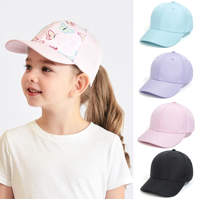 

Модная Детская кепка карамельных цветов, Солнцезащитная детская шапка для мальчиков, регулируемая пляжная детская бейсболка, детская шапка для хвоста для девочек 53 см