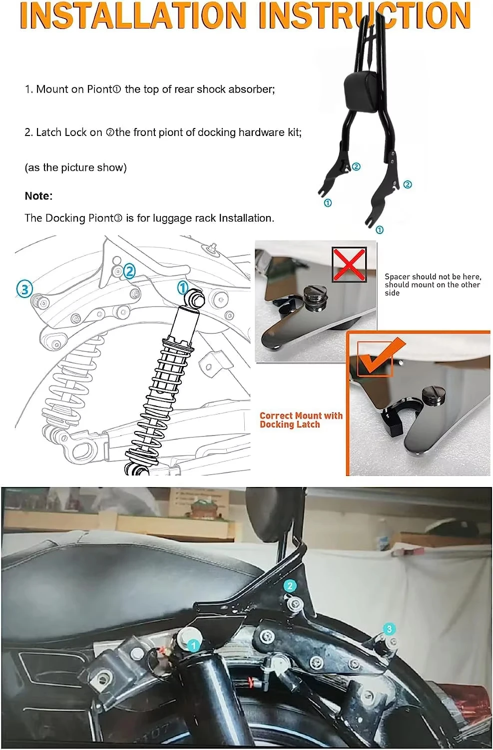 Фото Для Harley Touring 2009-2025 Street Glide Road King Ultra CVO Limited Electra Road Glide мотоциклетная спинка Sissy Bar №5
