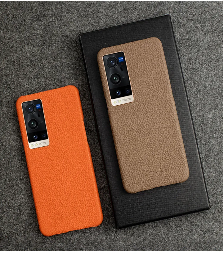 For VIVO X70 Pro Plus Genuine Cowhide Leather Case Phone Protective Back Cover For X60 Pro Plus X50Pro iQOO 8 Pro X30 Leather