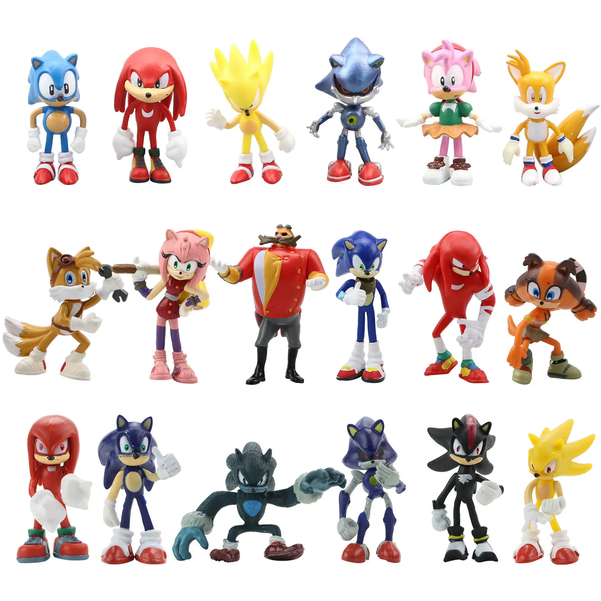 

Sonic 1-3 Generations Cartoon Doll Desktop Decoration Model Handmade Model Doll Best Birthday Gift Animal Toy New 2023 6pcs