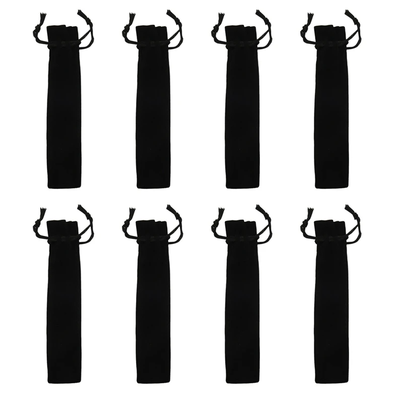 

400 Pcs Black Velvet Pen Pouch Sleeve Holder Single Pen Bag Case Pencil Bag