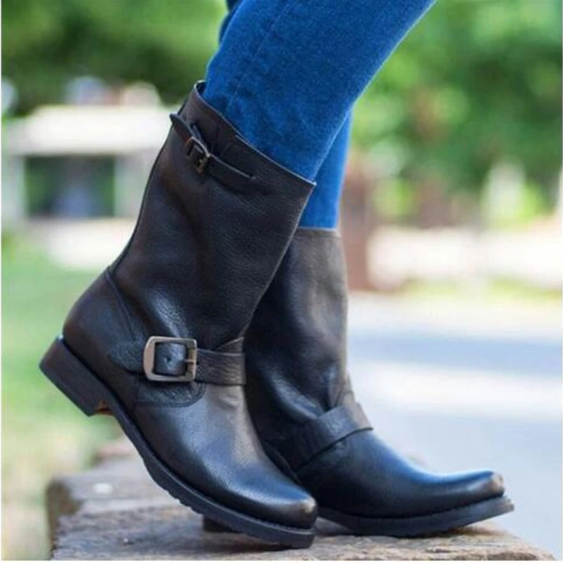 

Autumn Ankle Boots Women's 2022 Fashion Comfort Booties Women Chunky Heels Belt Buckle Boots Botas De Mujer