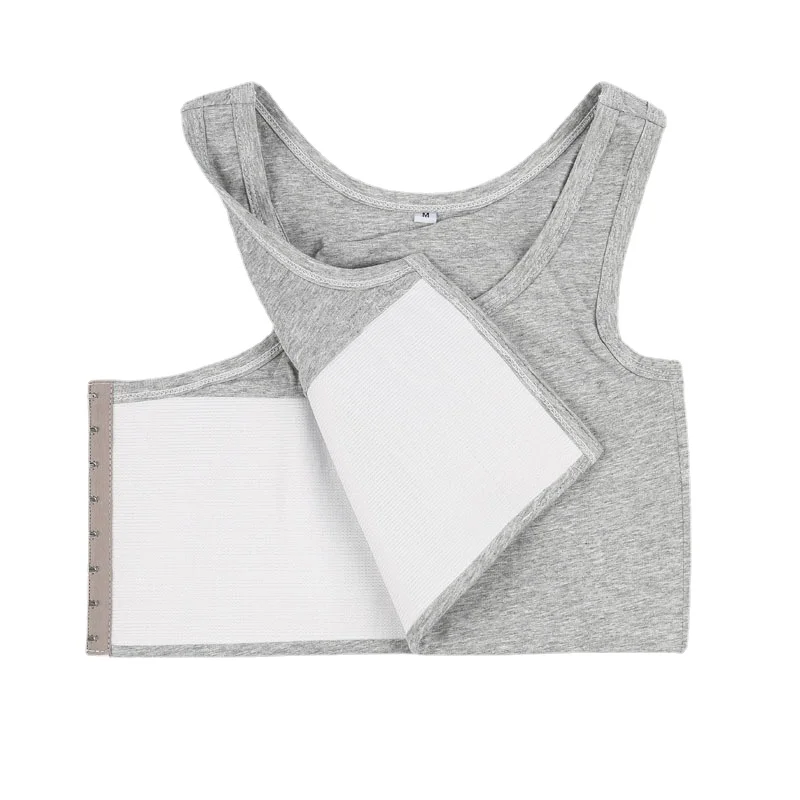 HaleyChan Womens Tomboy Trans Lesbian FTM Cotton Chest Binder Plus Size Short Tank Top with Elastic Band Women's Corset Crop Top