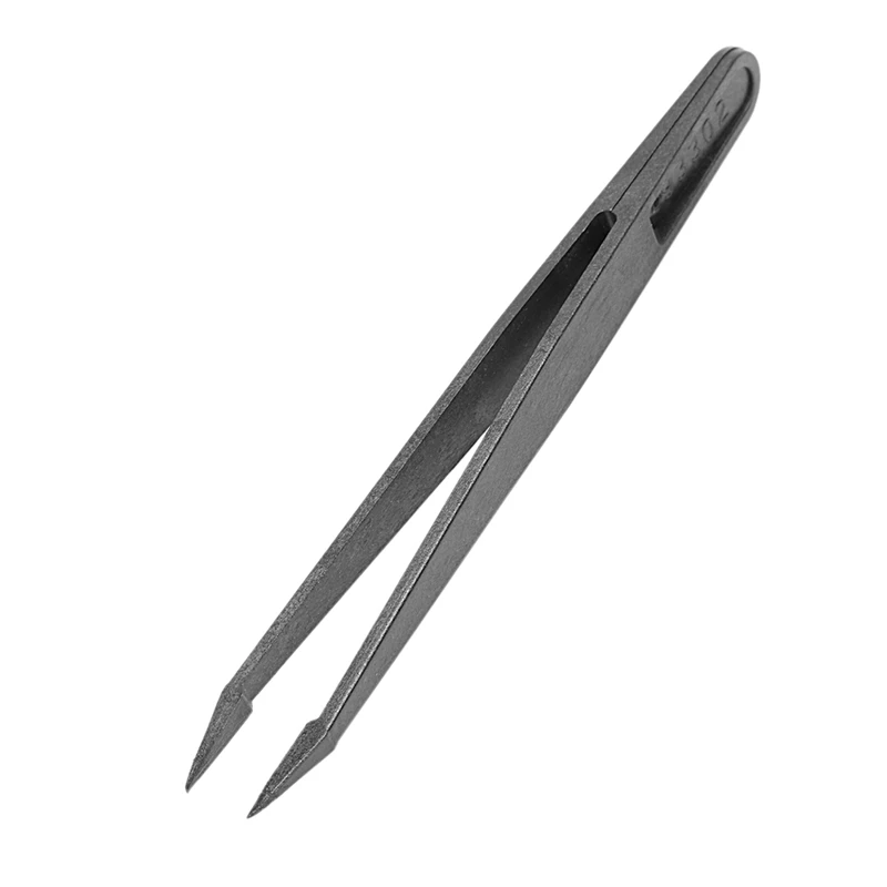 

18PCS Precision Tweezer Set Plastic Anti Static Tool Kit Size 1/2/3/5/6/8 Each 3(Black)