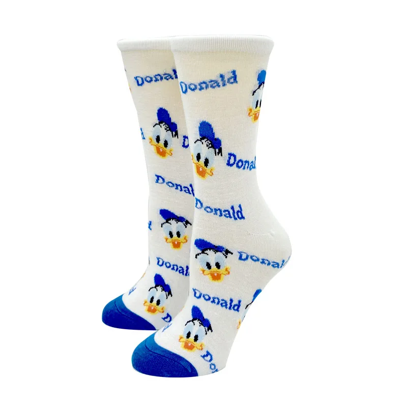 2023 New Disney Kawaii Women Socks Japanese Fashion Cartoon Cute Socks Mickey Minnie Daisy Donald Cotton Harajuku Funny Socks