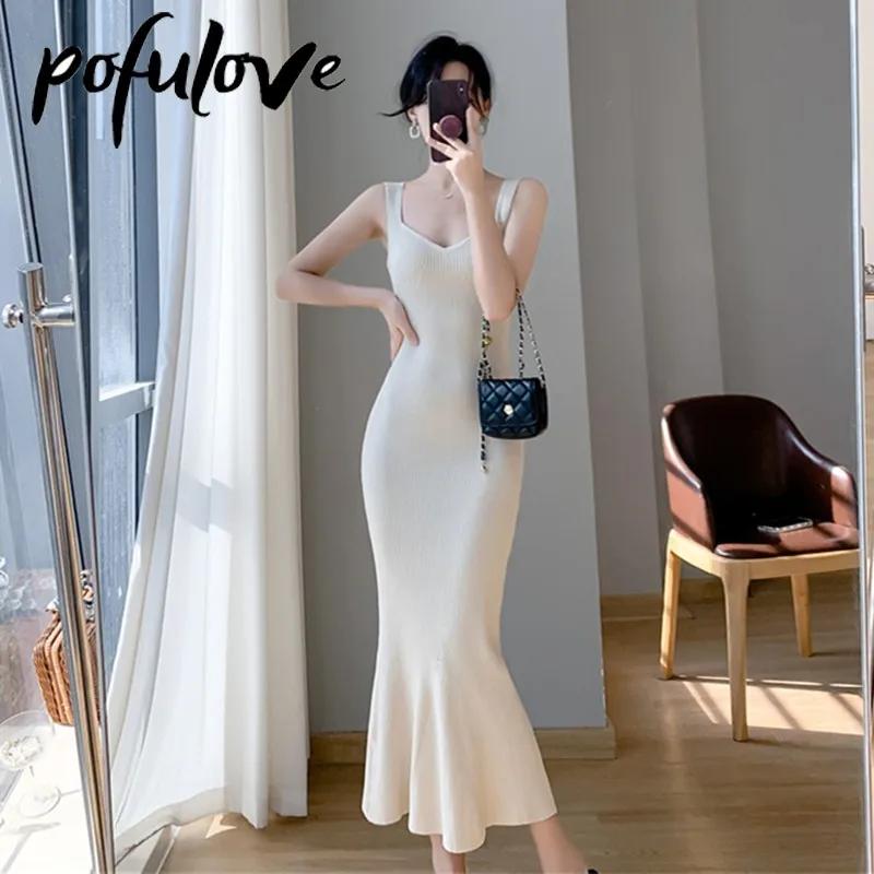 

Женское трикотажное платье-футляр без рукавов, с V-образным вырезом