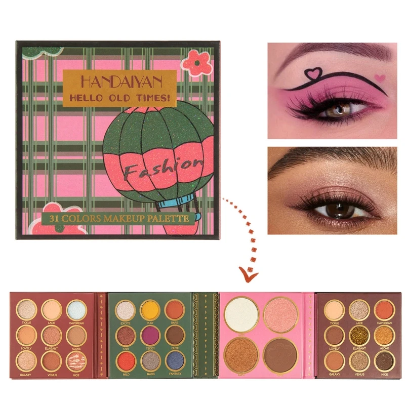 

31 Colors Eyeshadow Palette Matte Shimmer Blushes Highlight Face Eye Shadow Blendable Waterproof Long Lasting Makeup Pal