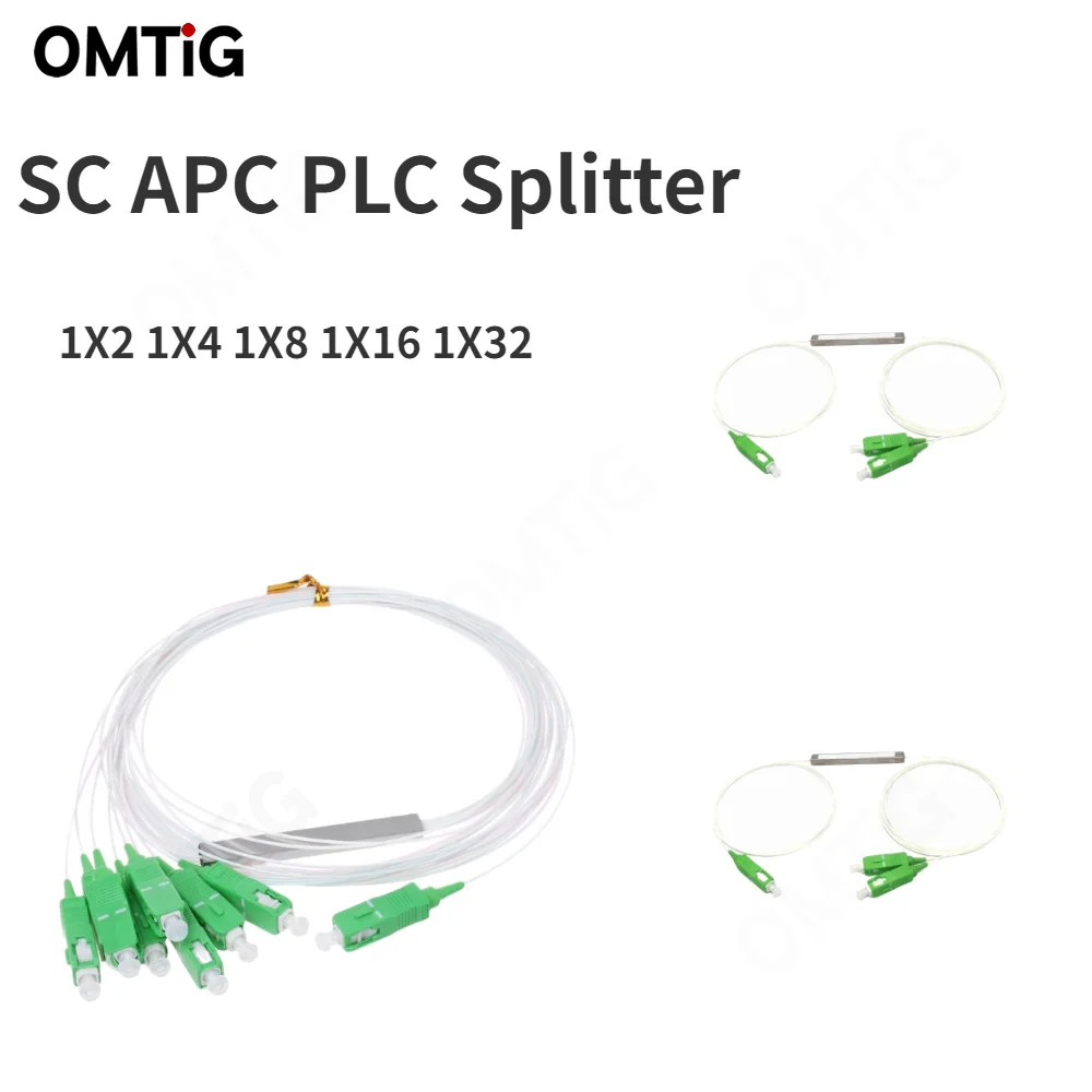 

10PCS optical fiber SC APC PLC 1X2 1X4 1X8 1X16 1X32 Fiber Optic Splitter FTTH 0.9mm SC Singlemode mini Steel Pipe Big Sell