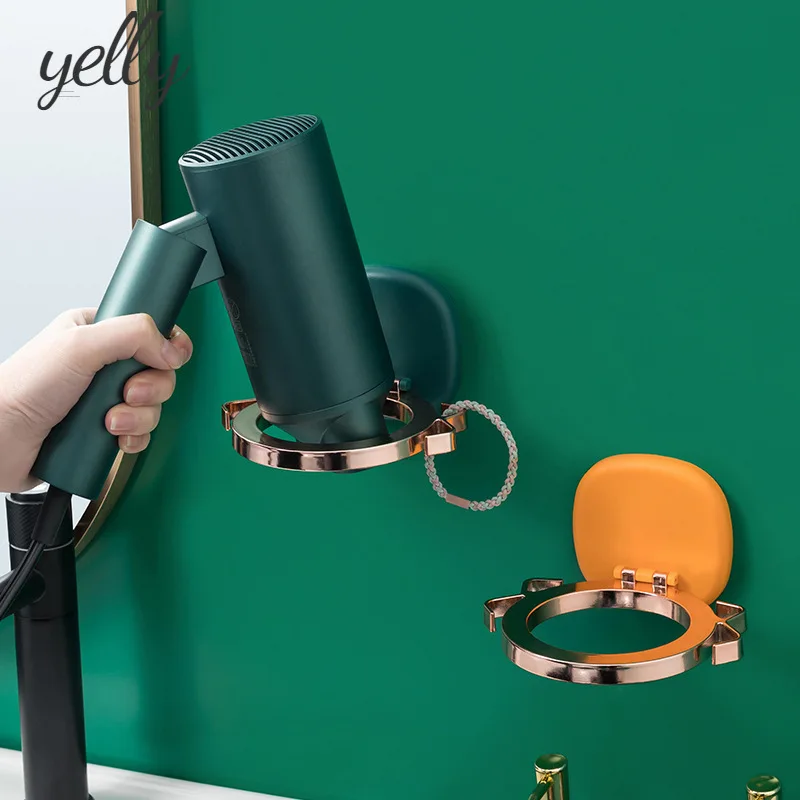 

Hole Free Foldable Wall Mounted Hair Dryer Rack Light Luxury Bathroom Storage Rack Bathroom Dormitory Storage Rack