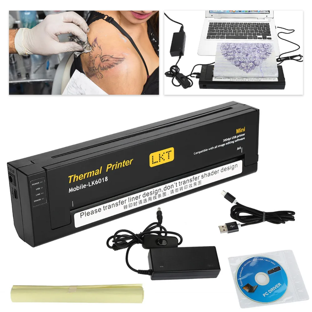 Máquina de transferencia de tatuajes, impresora de dibujo, plantilla térmica, fotocopiadora para transferencia temporal de tatuajes, suministros de papel, Microblading
