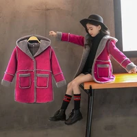 girls woolen coat jacket cotton%c2%a0outwear 2022 charming warm thicken plus velvet winter autumn high quality childrens clothing