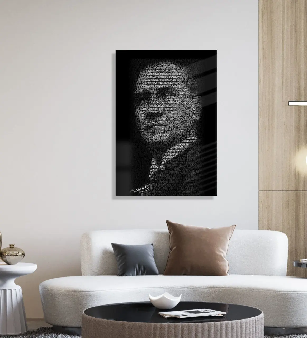 

BK подарок ataturk тематический стеклянный стол 30x45cm-10