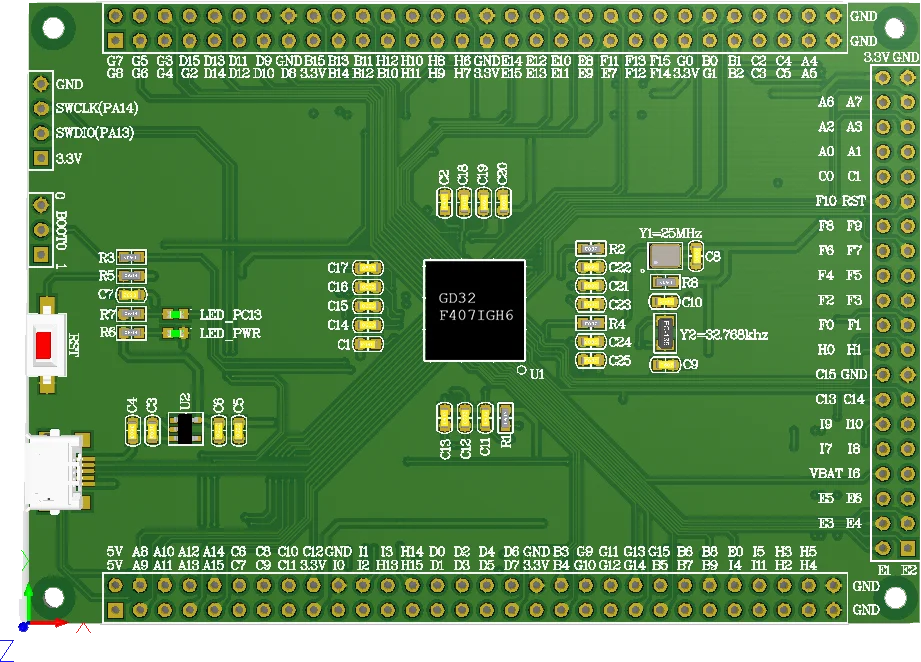 Материнская плата большой емкости GD32F407IGH6 системная IGT6 микрокомпьютерная
