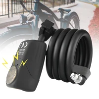universal anti theft bike lock 120cm cable lock with 110db alarm bicycle security alarm lock equipment bike accessories
