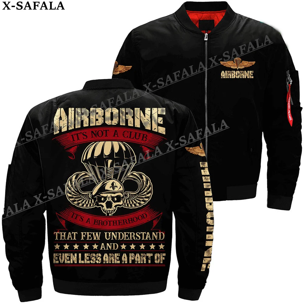 AIRFORCE Veterans Army 3D Bomber Jackets Zipper Flight Jacket Casual Thick Coat Unisex Harajuku Women Streetwear-5
