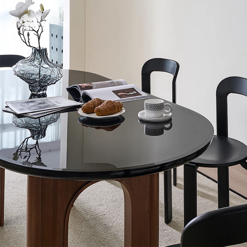 Деревянные скандинавские обеденные столы Овальные для гостиной кофейный дизайн