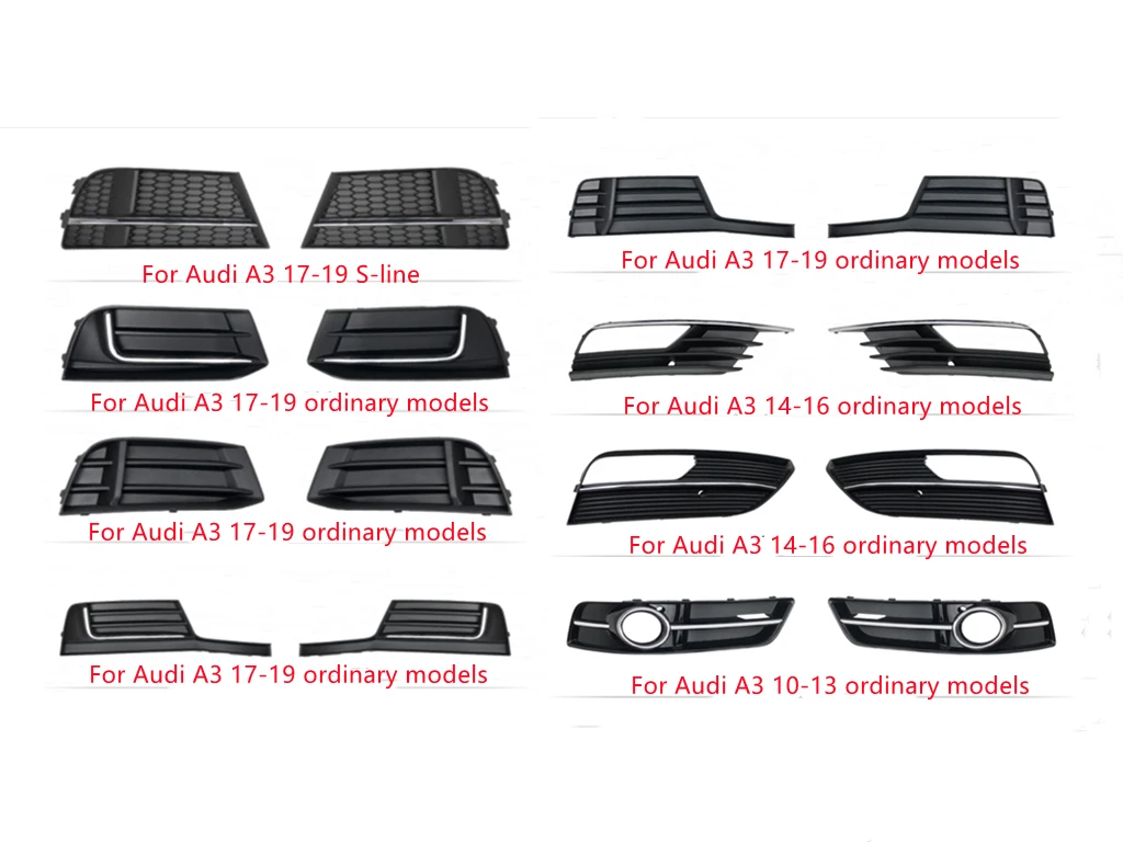 

Для Audi A3 10-20 импортная S3 сотовая противотуманная фара рамка противотуманная фара крышка Модифицированная Нижняя сетка впускная решетка