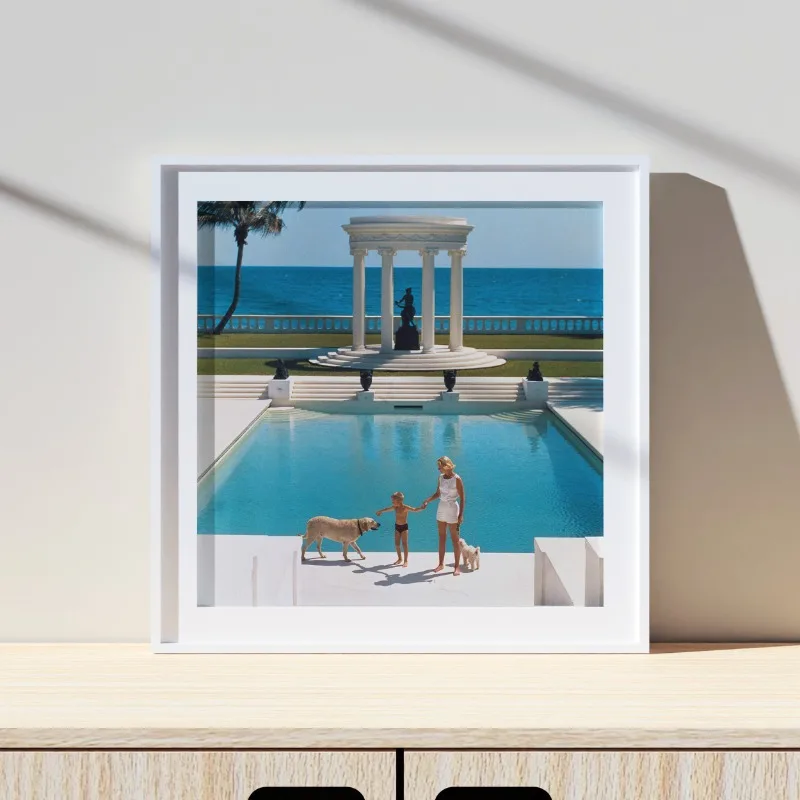 ВИНТАЖНЫЙ ПЛАКАТ с бассейном для фотосъемки Slim Aarons фотопечать на холсте высокого